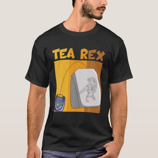 theezakje grappige thee rex t-shirt (Voorkant)