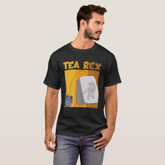theezakje grappige thee rex t-shirt (Voorkant volledig)
