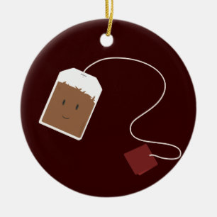 Theezakje het glimlachen keramisch ornament