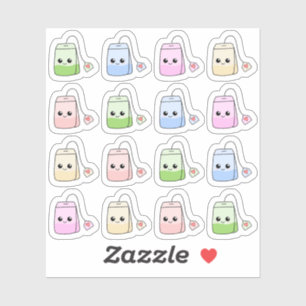 Theezakjes Gezellige Theetijd Schattige Kawaii Buj Sticker