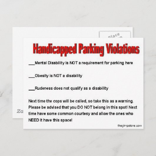 thegimpstore.com briefkaart (Voorkant / Achterkant)