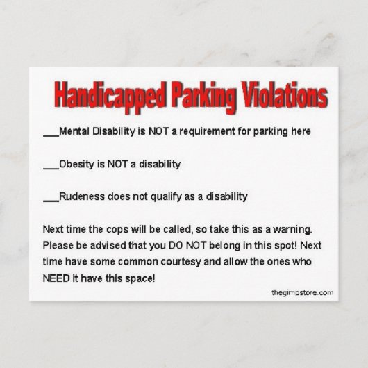 thegimpstore.com briefkaart (Voorkant)