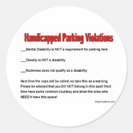 thegimpstore.com ronde sticker (Voorkant)