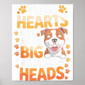 Their Hearts Are As Big As Their Heads - Tbull Dog Poster (Voorkant)