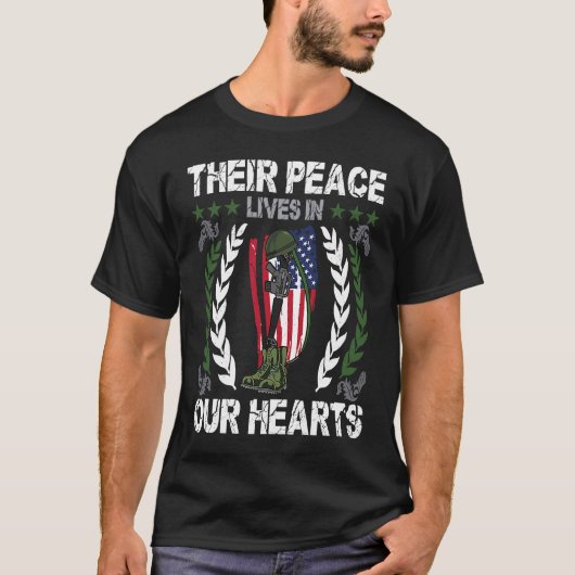 Their peace lives in our hearts  Memorial Day Week T-shirt (Voorkant)