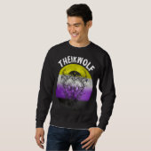 Theirwolf Nonbinary Flag LGBTQ Genderqueer Nonbina Trui (Voorkant volledig)