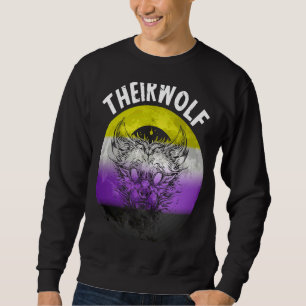 Theirwolf Nonbinary Flag LGBTQ Genderqueer Nonbina Trui