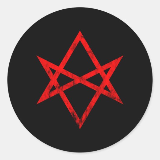 Thelemasymbool Thelemite Unicursal Hexagram Occult Ronde Sticker (Voorkant)