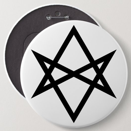 Thelemite Unicursal Hexagram Ronde Button 6,0 Cm (Voorkant /achterkant)