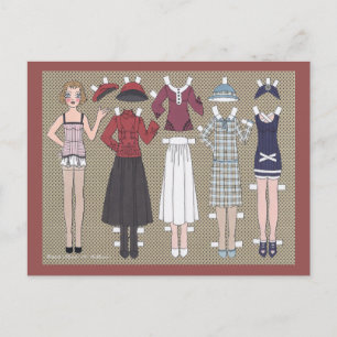 Thelma, Art Deco Girl van de "Twenties Paper Doll" Briefkaart