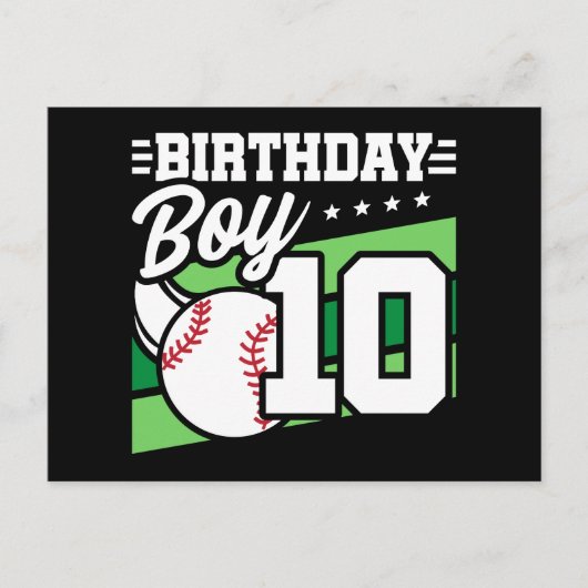 Thema 10-jarige honkbalfeestje verjaardag jongen briefkaart (Voorkant)