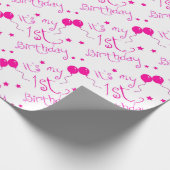 thema 1 jarig meisje cadeaupapier (Hoek)