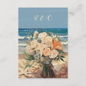 thema aan zee bruiloft receptie Kaart (Achterkant)