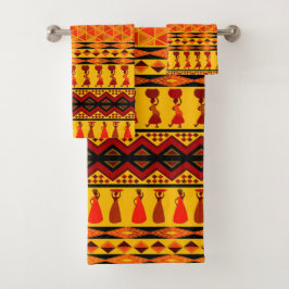 Thema Afrikaanse Tribal patroon handdoek set