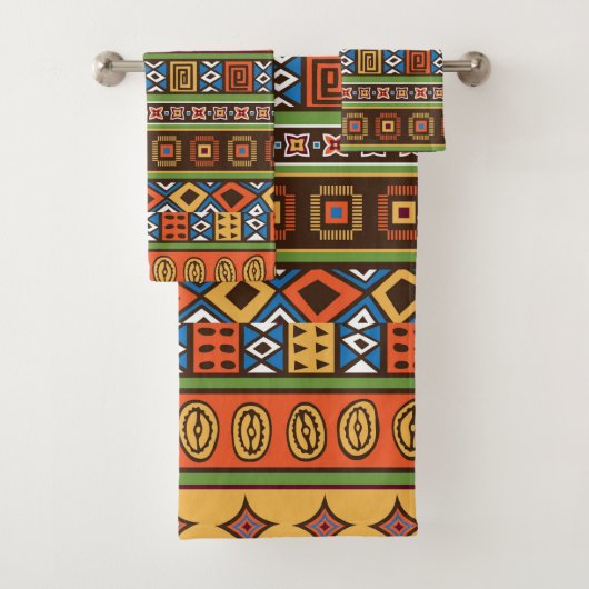 Thema Afrikaanse Tribal patroon handdoek set (Insitu)