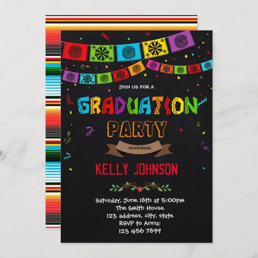 Thema afstuderen thema Uitnodiging (Voorkant / Achterkant)