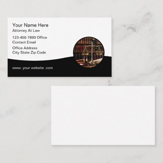 Thema Attorney bij Law Scale of Justice Visitekaartje (Voorkant / Achterkant)
