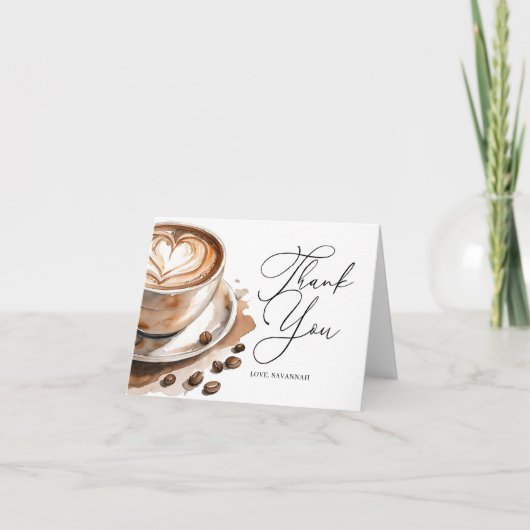 Thema baby bruiloft koffie bedankkaart (Voorkant)