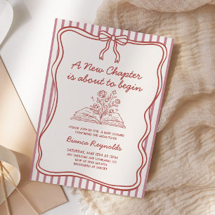 Thema baby shower boek 'Een nieuw hoofdstuk' Kaart
