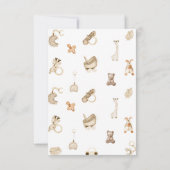 Thema Baby Shower Dieren Bedankkaart (Achterkant)