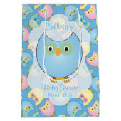 Thema Baby shower pasteelblauw Medium Cadeauzakje (Achterkant)
