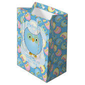 Thema Baby shower pasteelblauw Medium Cadeauzakje (Achterkant Gekanteld)