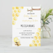 Thema baby shower uitnodiging voor Moeders Bijen (Staand voorkant)