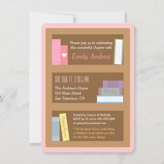 Thema Baby Shower Uitnodigingen Boek (Voorkant)