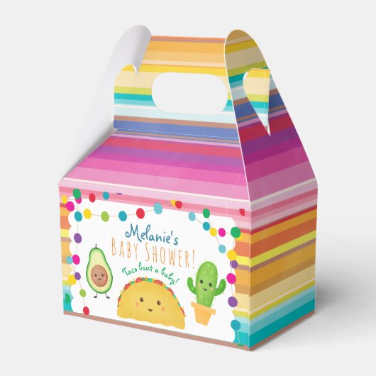 Thema baby shower van het thema "Taco fiesta" Bedankdoosjes (Achterkant)