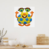 Thema babyfeestje voor jongen met gele monster poster (Keuken)