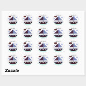 Thema babyfeestje voor zeeliefhebbers ronde sticker (Vel)
