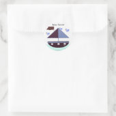 Thema babyfeestje voor zeeliefhebbers ronde sticker (Tas)