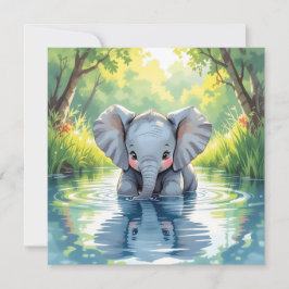 Thema babyshower: Baby Olifant Kaart
