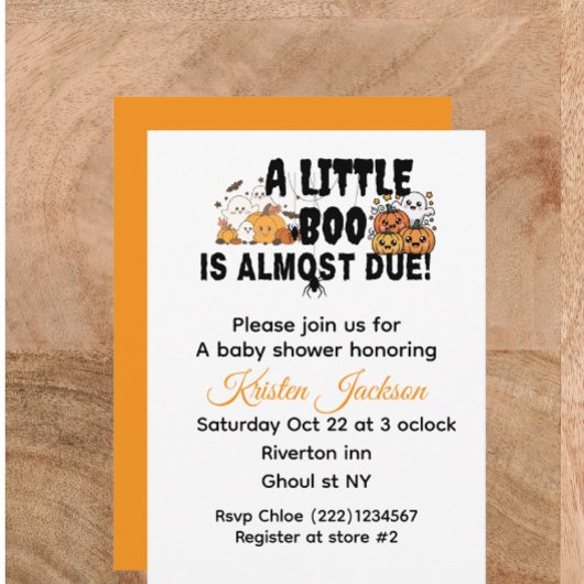 Thema babyshower oktober kaart