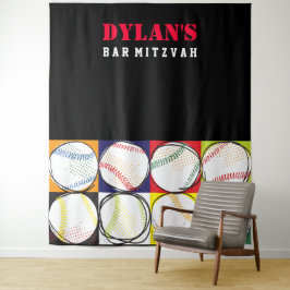 Thema Baseball Bar Mitswa foto achtergrond Wandkleed