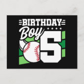 Thema baseballfeestje voor 5-jarigen verjaardag jo briefkaart (Voorkant)