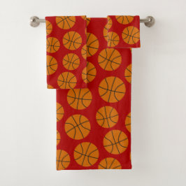Thema Basketbal sport patroon handdoek set