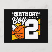 Thema basketbal verjaardagsfeestje 2 jaar 2e verja briefkaart (Voorkant)
