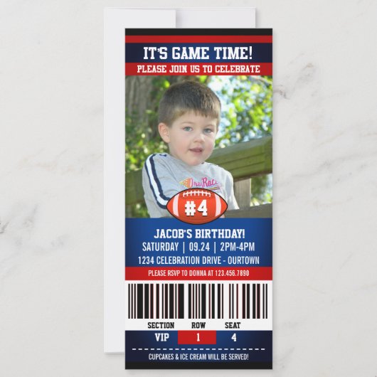 Thema 'Birthday'-Football met kaartjes Kaart (Voorkant)