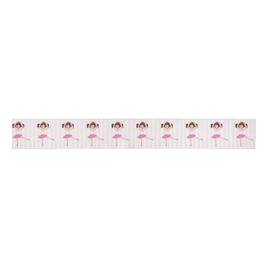 Thema Birthday Partij roze Ballerina Grosgrain Lint (Voorkant)