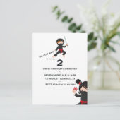 Thema Birthday Party Ninja Briefkaart (Staand voorkant)