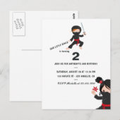 Thema Birthday Party Ninja Briefkaart (Voorkant / Achterkant)
