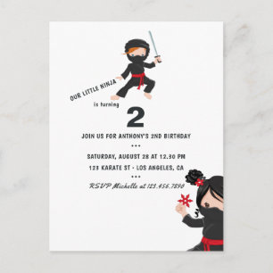 Thema Birthday Party Ninja Briefkaart