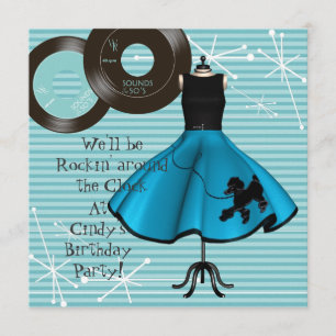 Thema Birthday Party uit 1950 Kaart