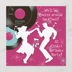 Thema Birthday Party uit 1950 Kaart