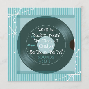 Thema Birthday Party uit 1950 Kaart