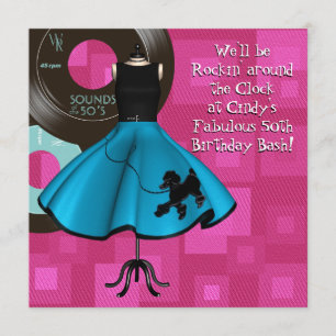 Thema Birthday Party uit 1950 Kaart