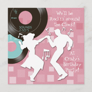 Thema Birthday Party uit 1950 Kaart