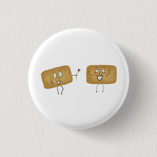 Thema biscuit, leuke koekjes ronde button 3,2 cm (Voorkant)