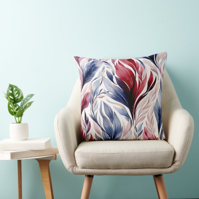 Thema Blauwe en Bourgondische Sierkussennen Kussen (Stoel)